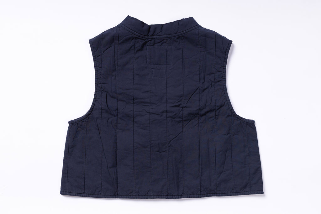 Navy blue vest on a white background