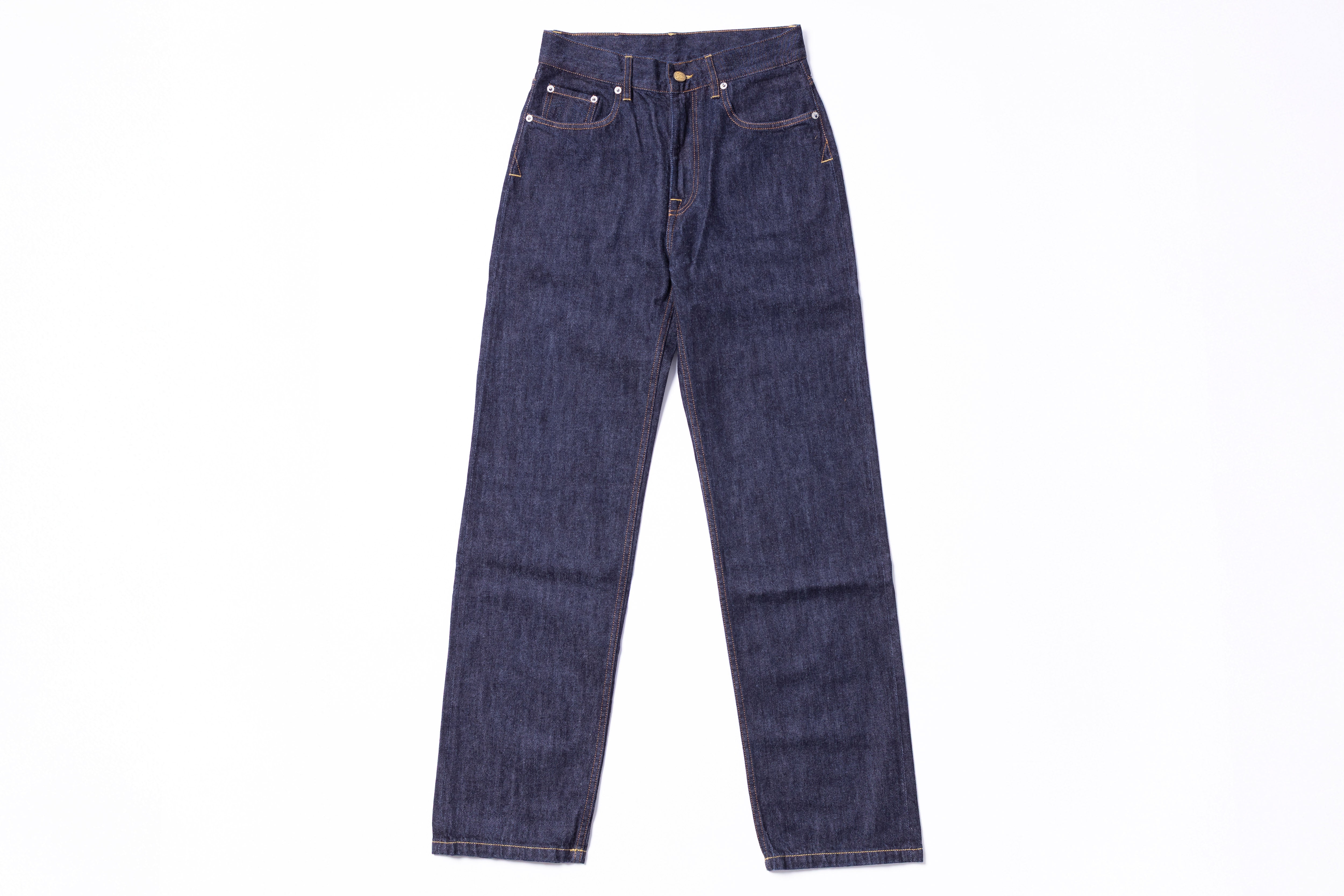Pair of blue jeans on a white background