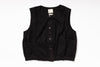 Black sleeveless vest on a white background