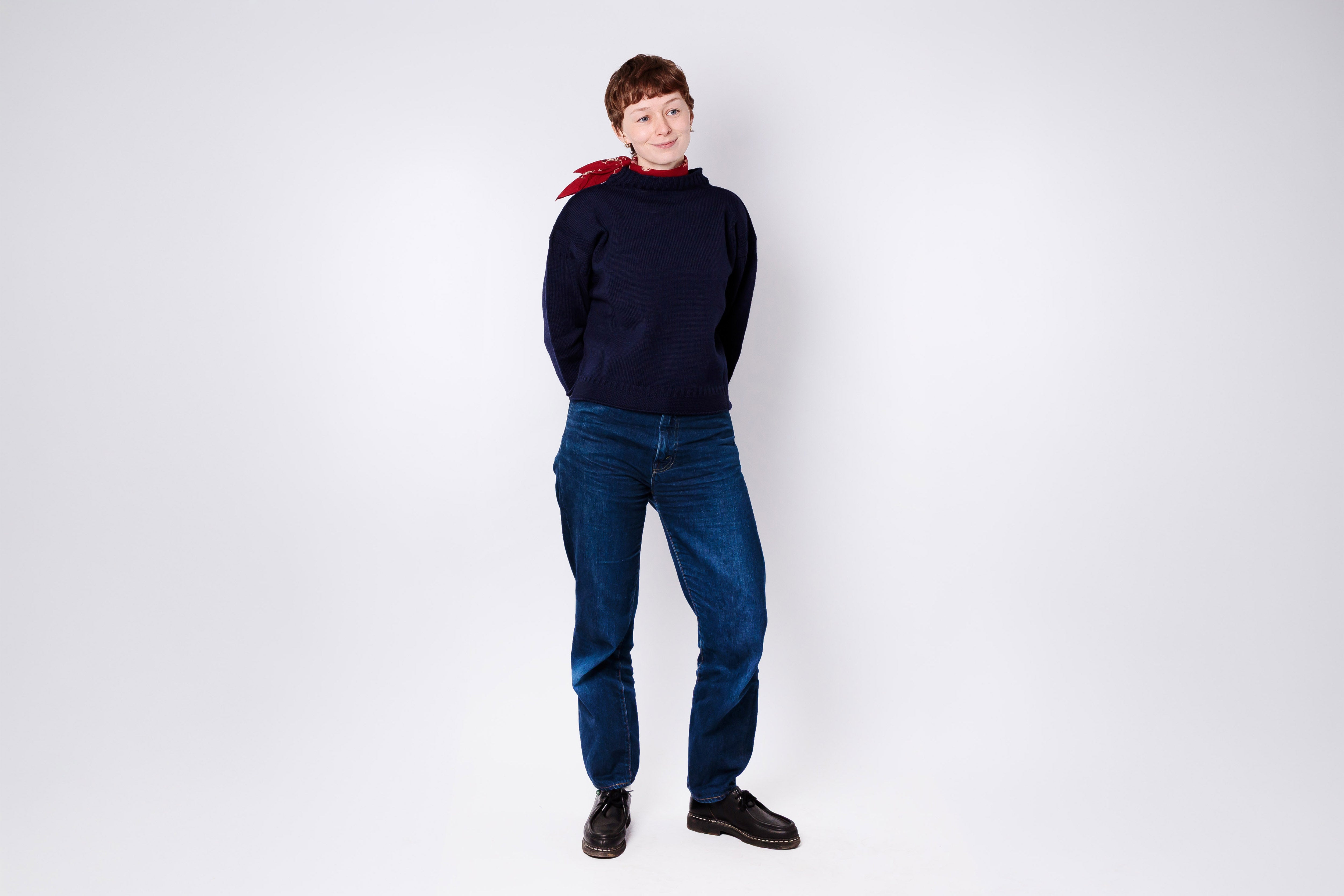 GUERNSEY WOOLLENS x DOE&DOG - Amelia Jumper in Navy-4
