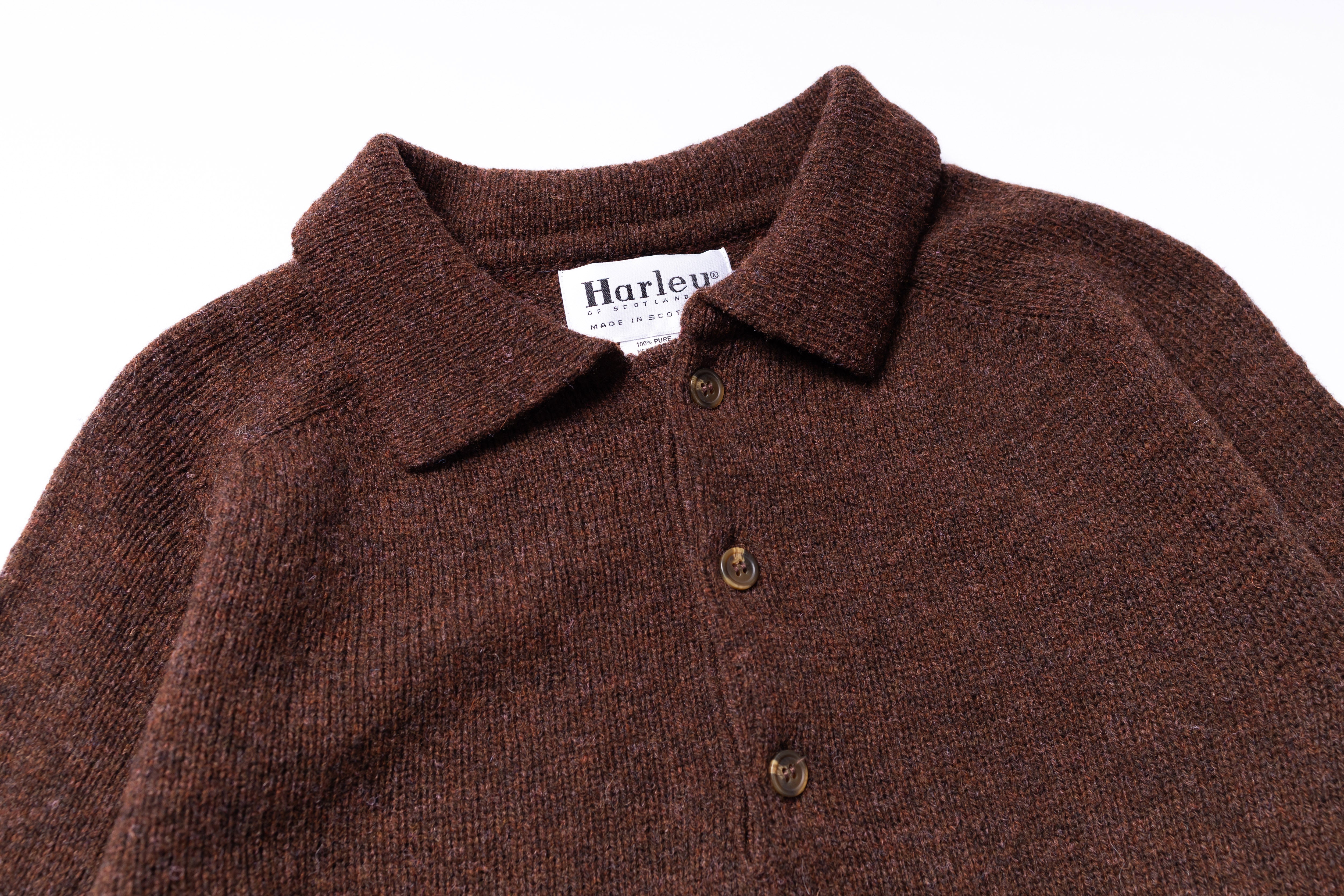 HARLEY OF SCOTLAND - Eton Polo Sweater in Marron– DOE&DOG HARLEY OF SCOTLAND - Eton Polo Sweater in Marron– DOE&DOG