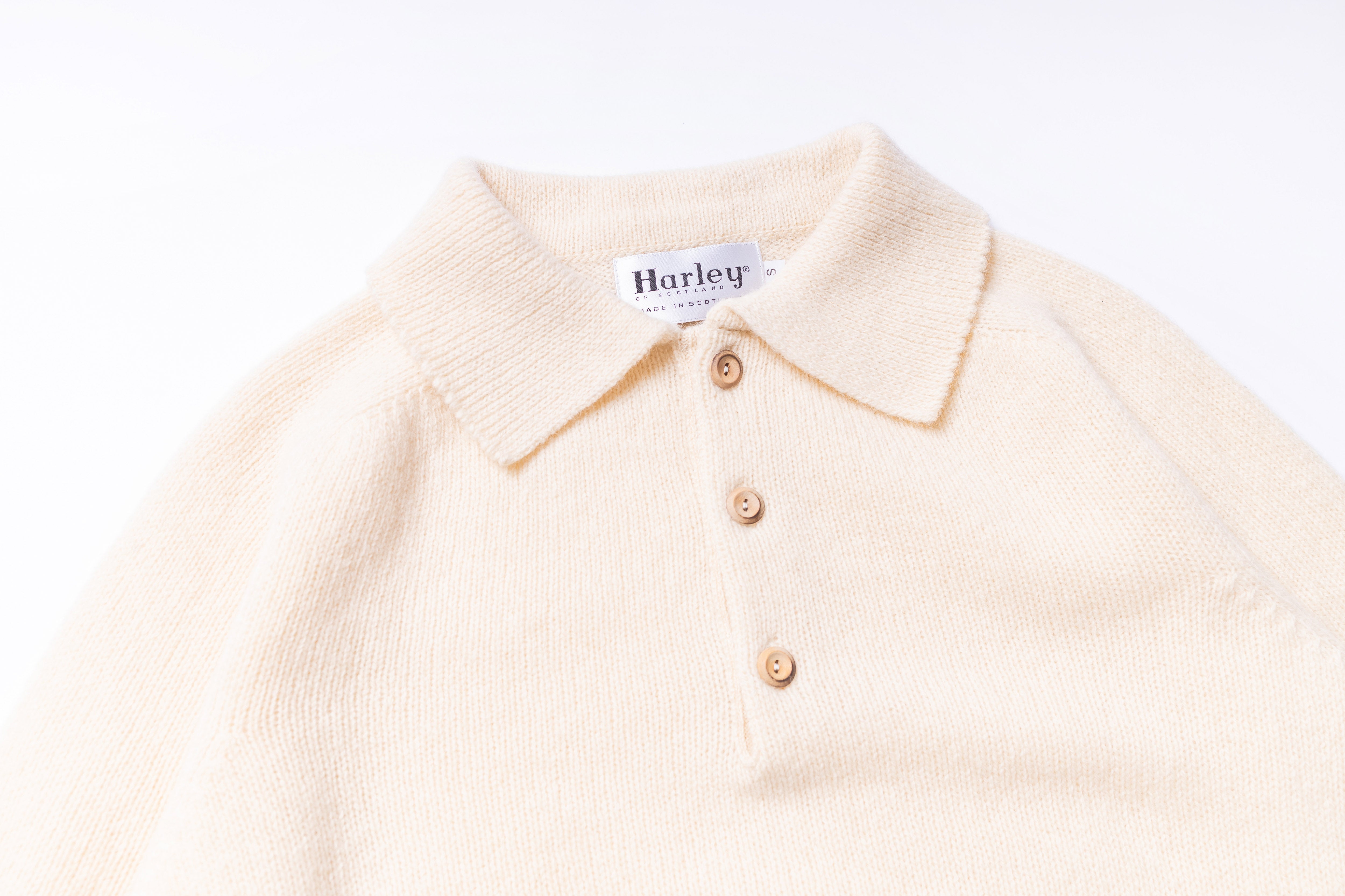 HARLEY OF SCOTLAND - Eton Polo Sweater in Vanilla-2
