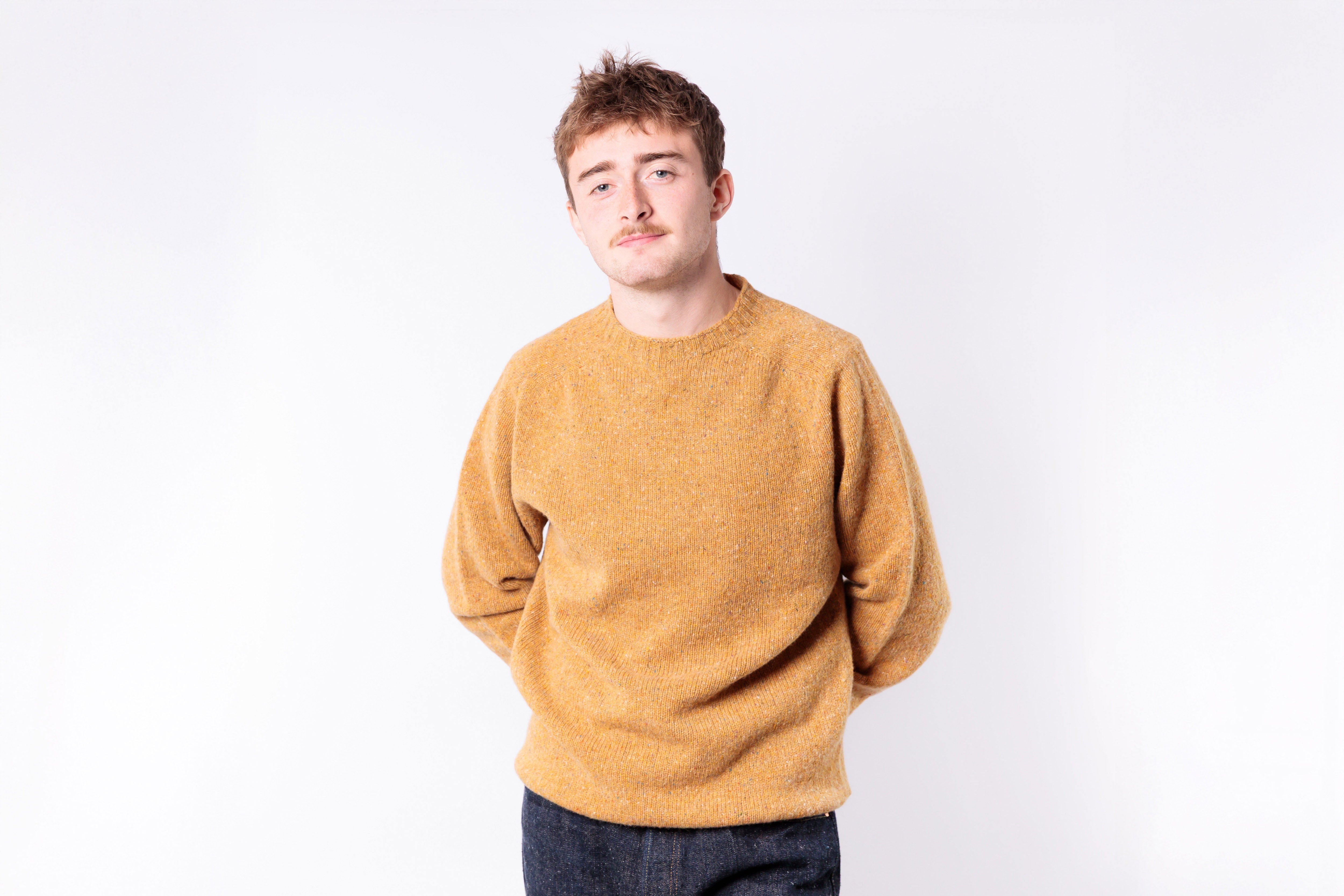 HARLEY OF SCOTLAND - Glenugie Nep Crewneck Sweater in Barra-2