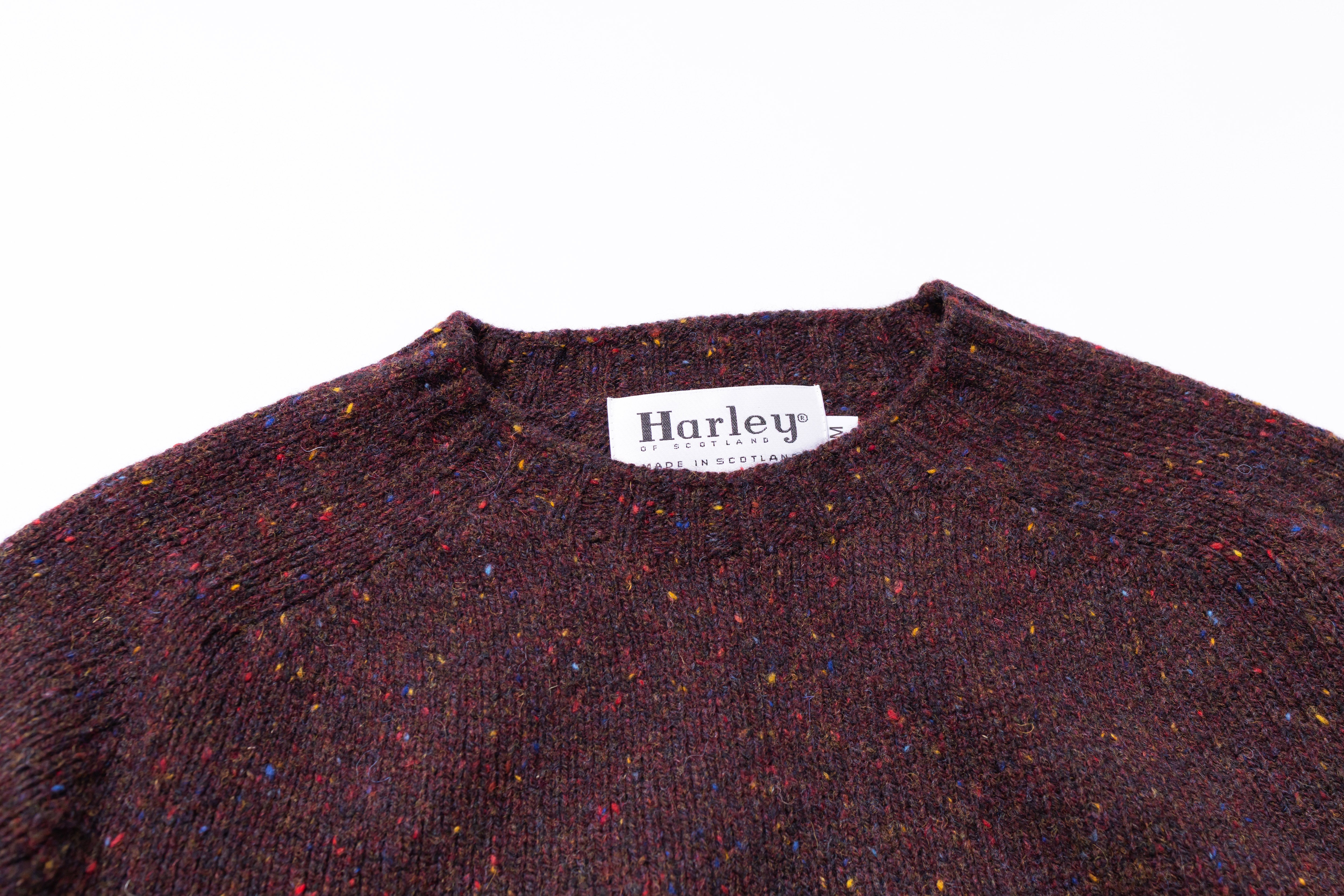 HARLEY OF SCOTLAND - Ladies Glenugie Nep Cropped Crew Neck Sweater in Lewis-2