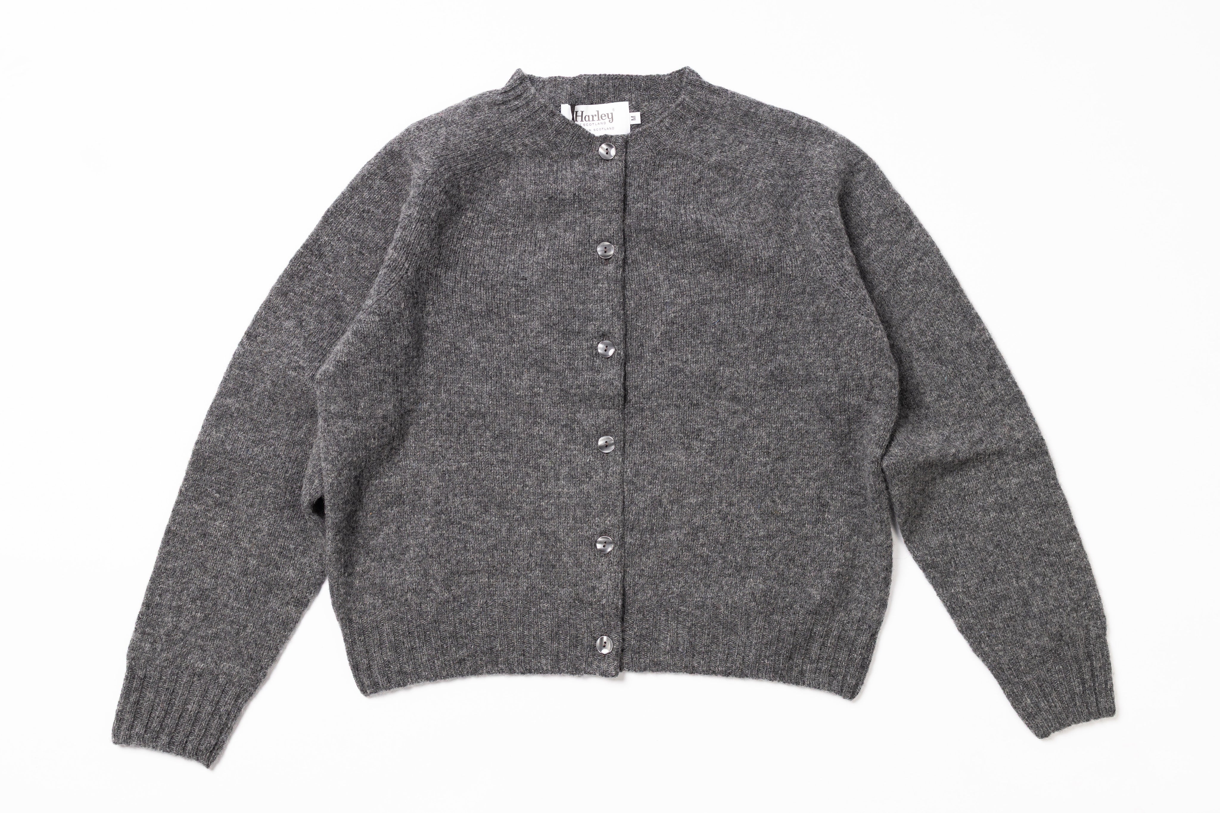 Grey cardigan on a white background