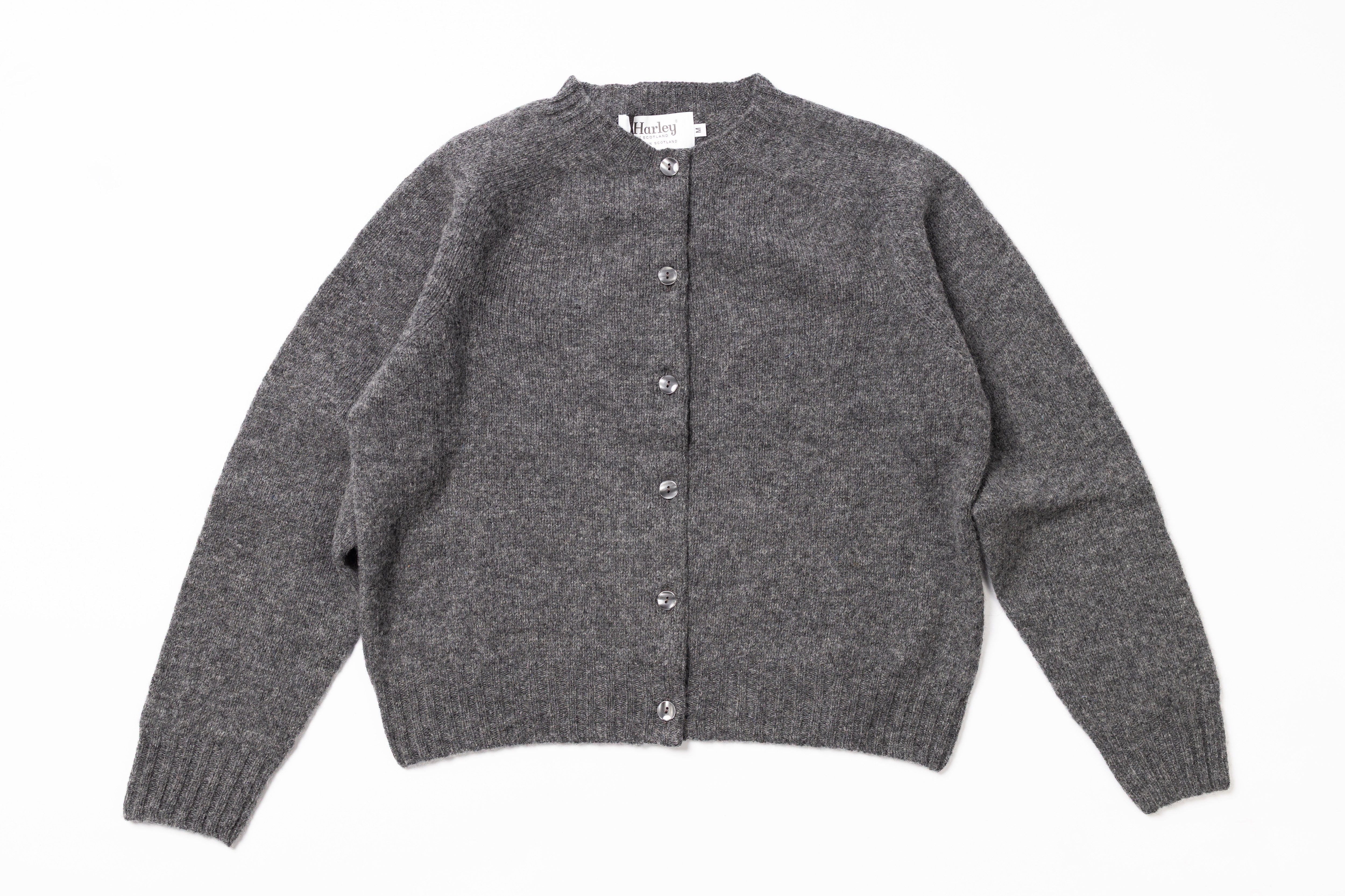 Grey cardigan on a white background