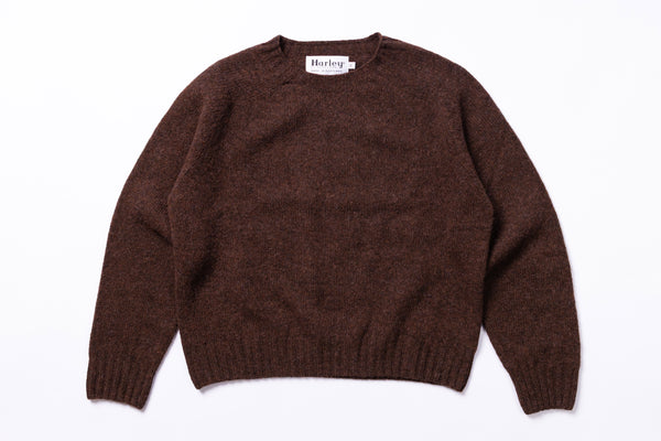 Dark Brown sweater with 'Harley' label on a white background