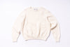 White sweater with brand logo on a white background