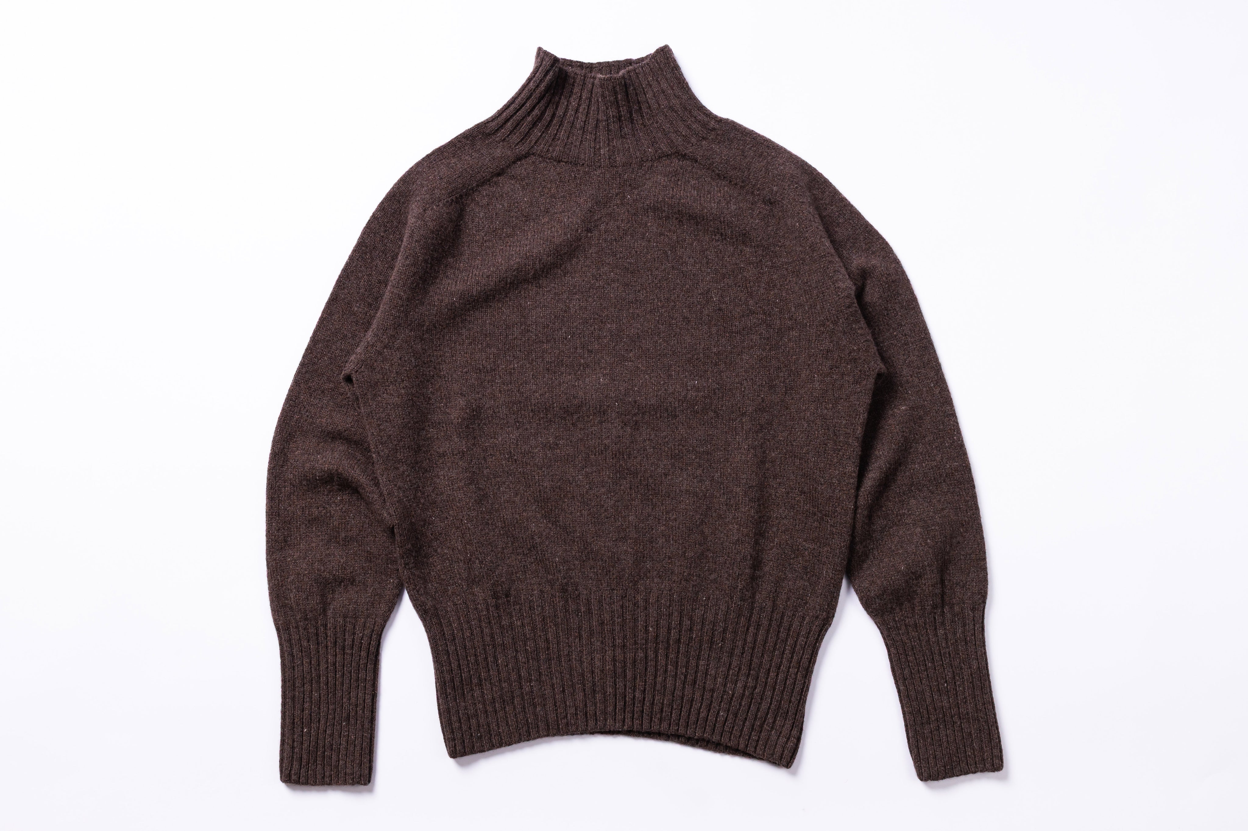 HARLEY OF SCOTLAND - Ladies Superfine Lambswool Mock Neck in Porcupine