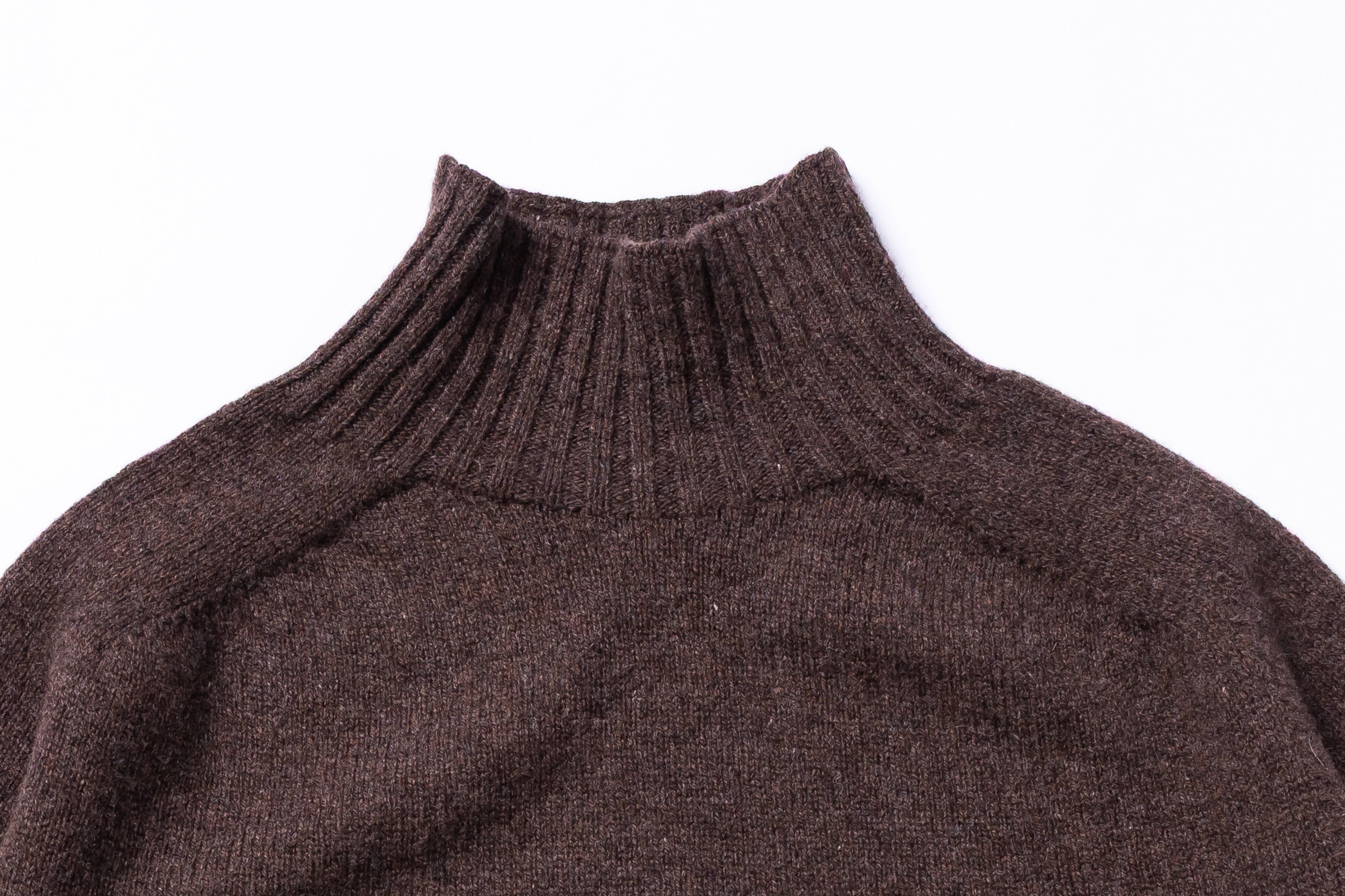 HARLEY OF SCOTLAND - Ladies Superfine Lambswool Mock Neck in Porcupine-2