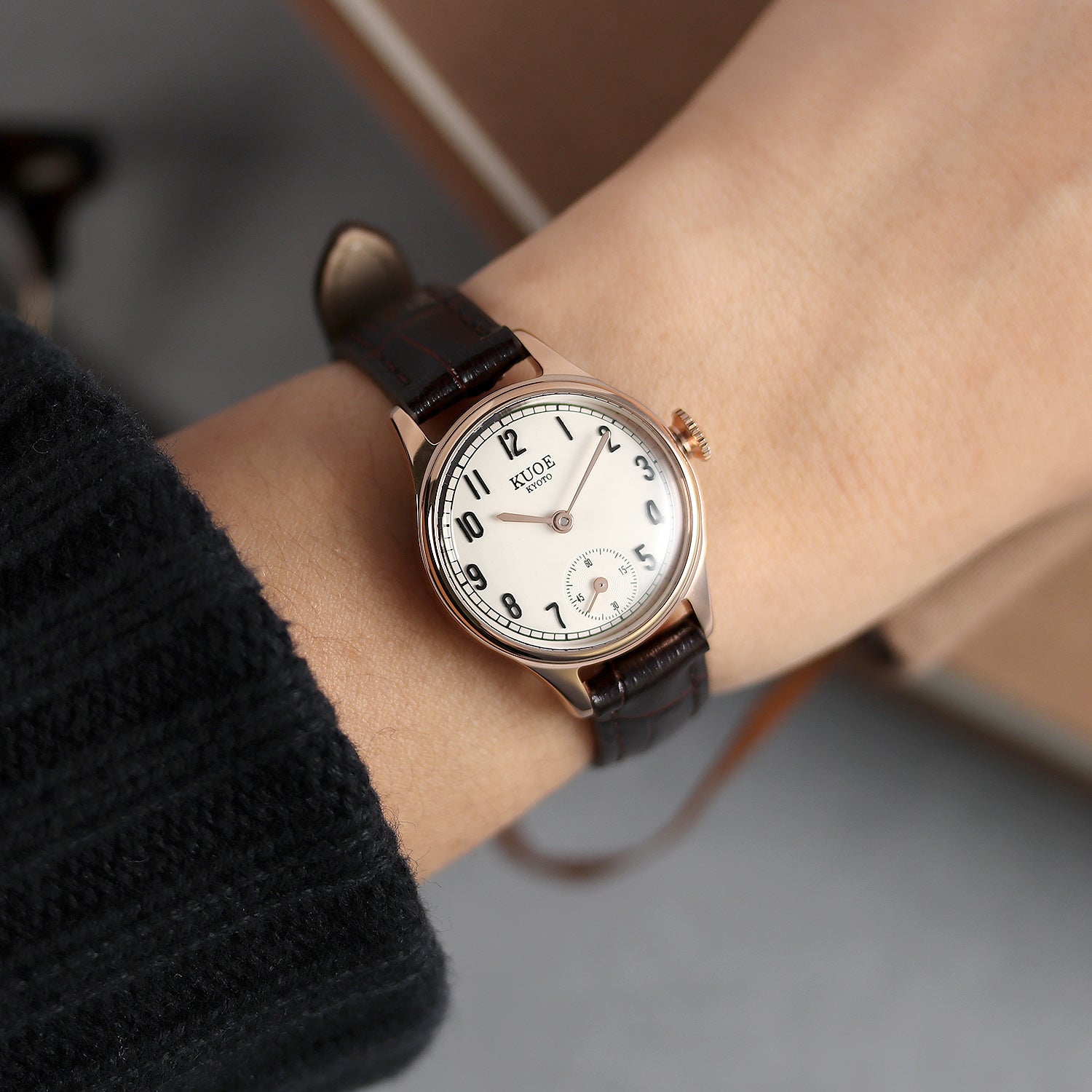 KUOE - Holborn 90-003 Rose Gold Case with Arabic Numerals Women's