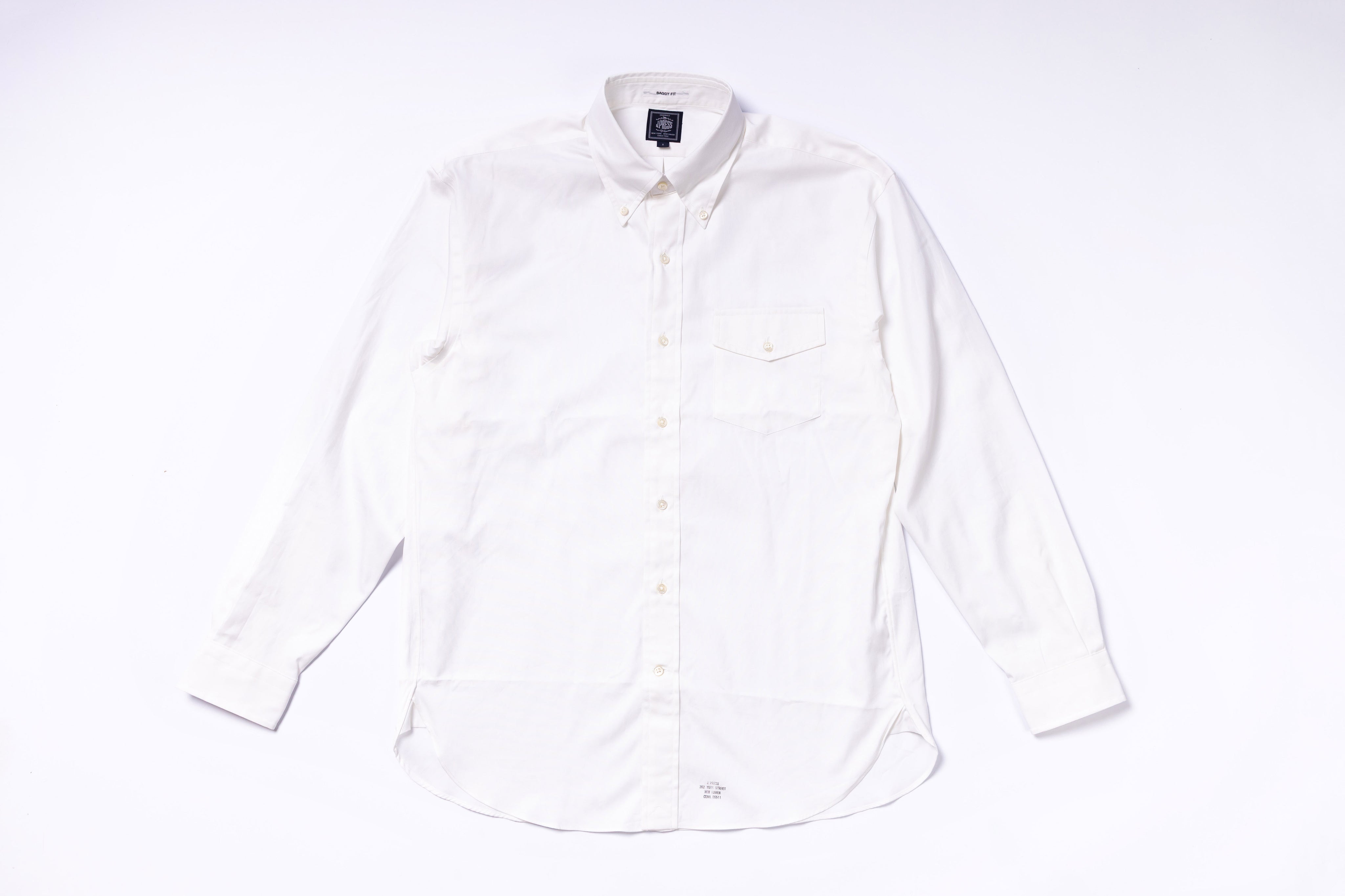White dress shirt on a white background