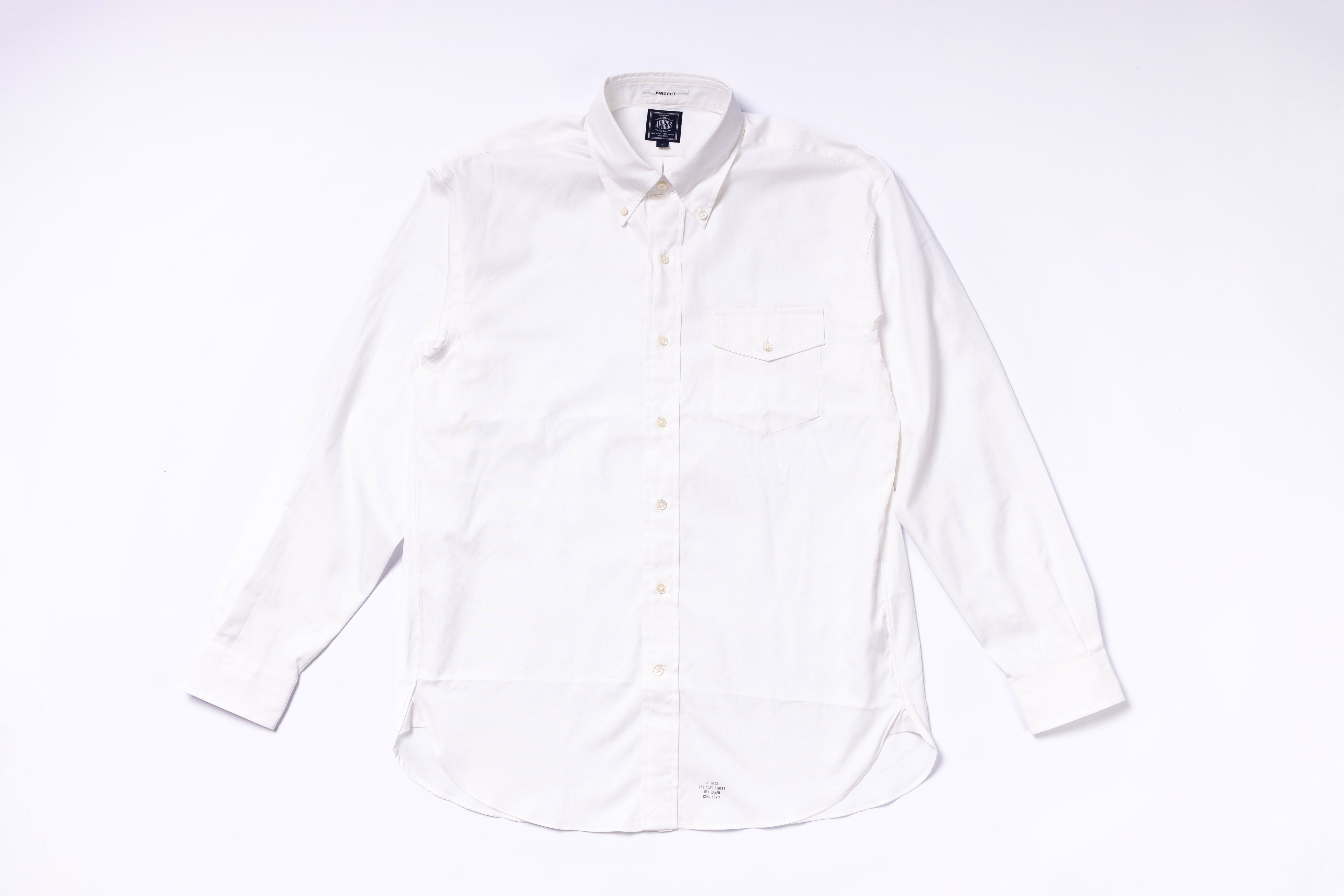 White dress shirt on a white background