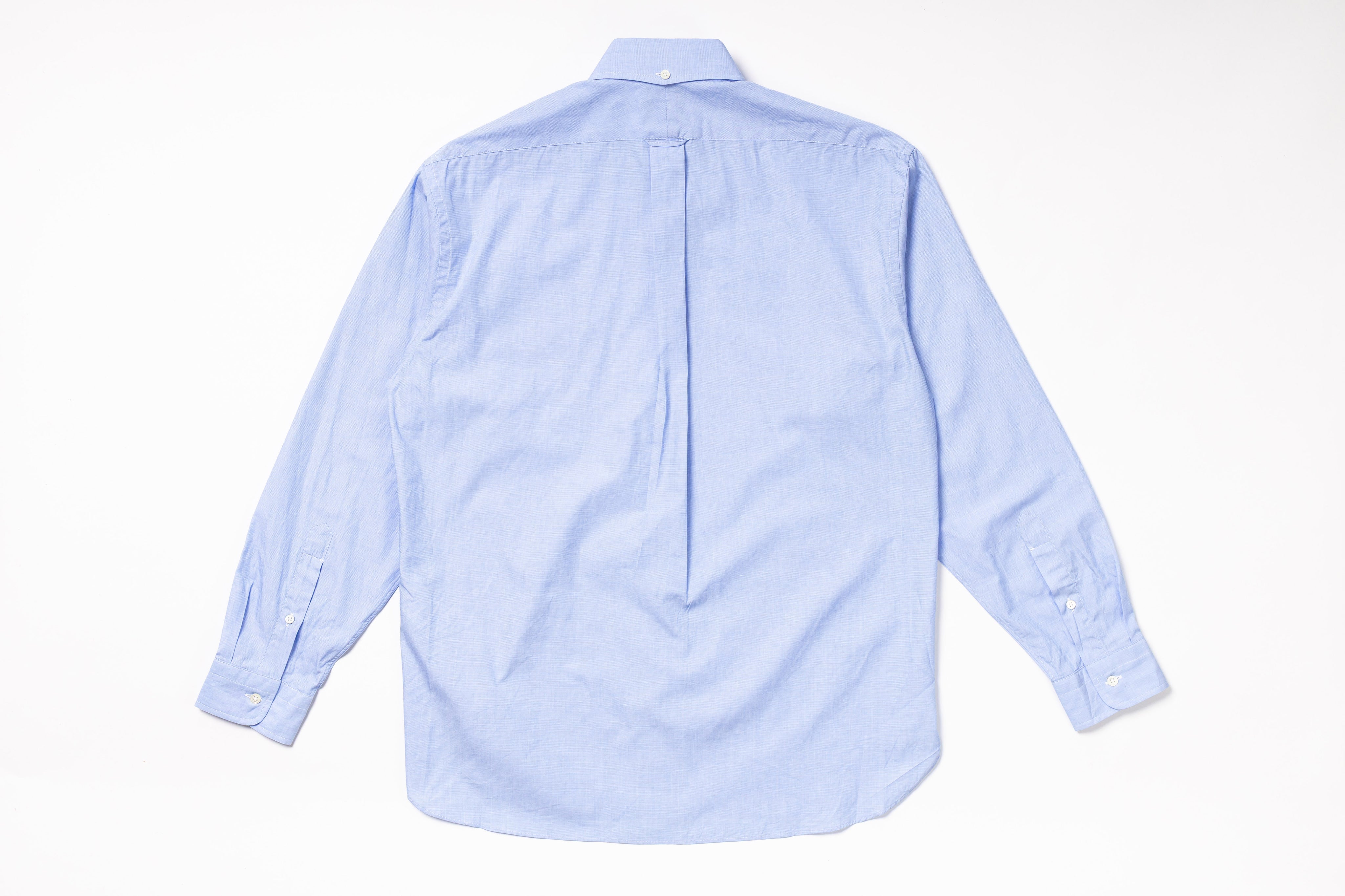 Light blue button-up shirt on a white background