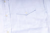 Close-up of a light blue shirt with button details