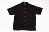 Black short-sleeve shirt on a white background