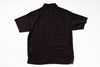 Black short-sleeve shirt on a white background