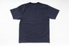 A dark navy blue short-sleeve t-shirt shown from the back, laid flat on a clean white background.