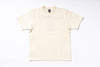 A cream-colored short-sleeve crewneck t-shirt laid flat against a clean white background.
