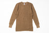 Brown ribbed sweater on a white background