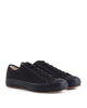Pair of black sneakers on a white background