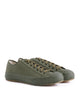 Pair of green sneakers on a white background