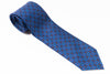 Blue patterned tie on a white background