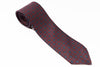 Maroon tie with blue pattern on a white background