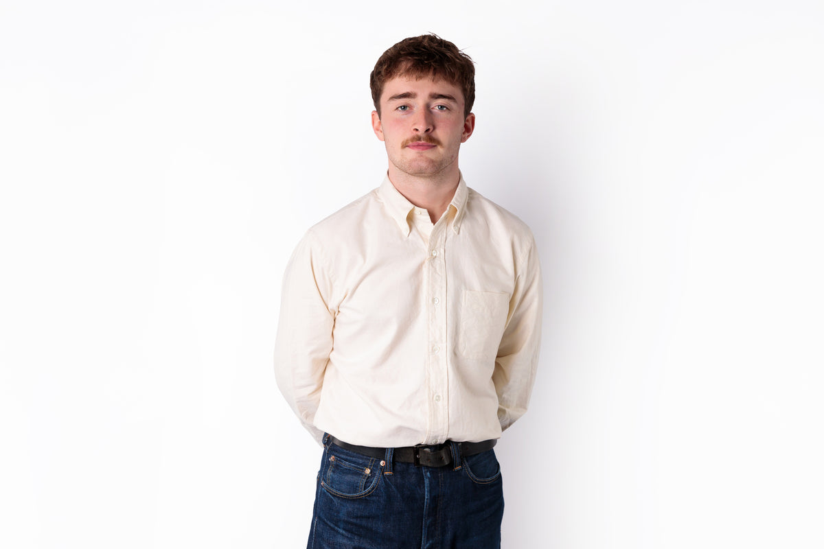 KAMAKURA SHIRTS - Vintage Ivy Ecru Oxford-2