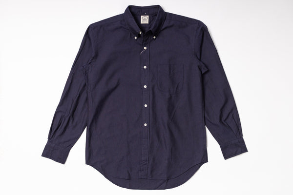 Navy Oxford Shirt on a white background