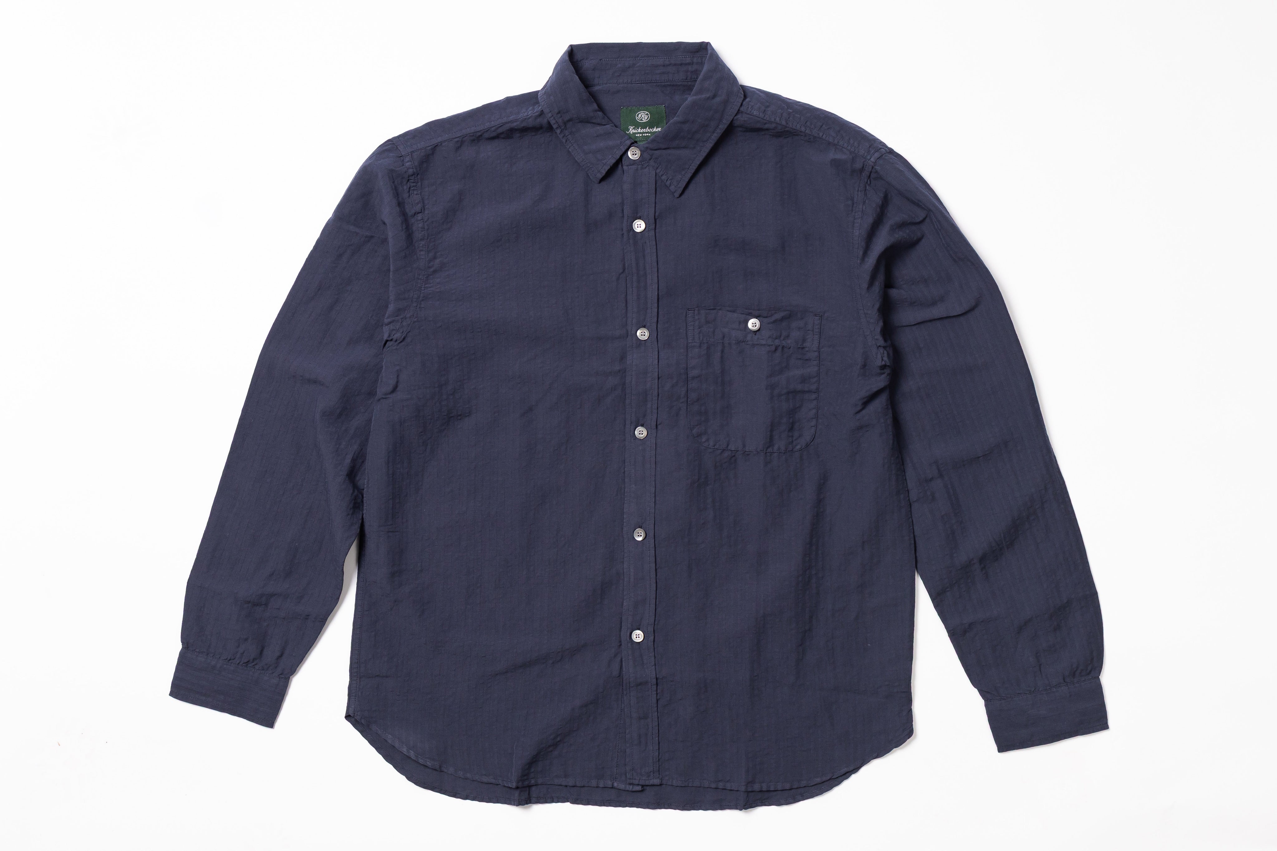 KNICKERBOCKER - Jones Cotton & Linen Shirt in Navy