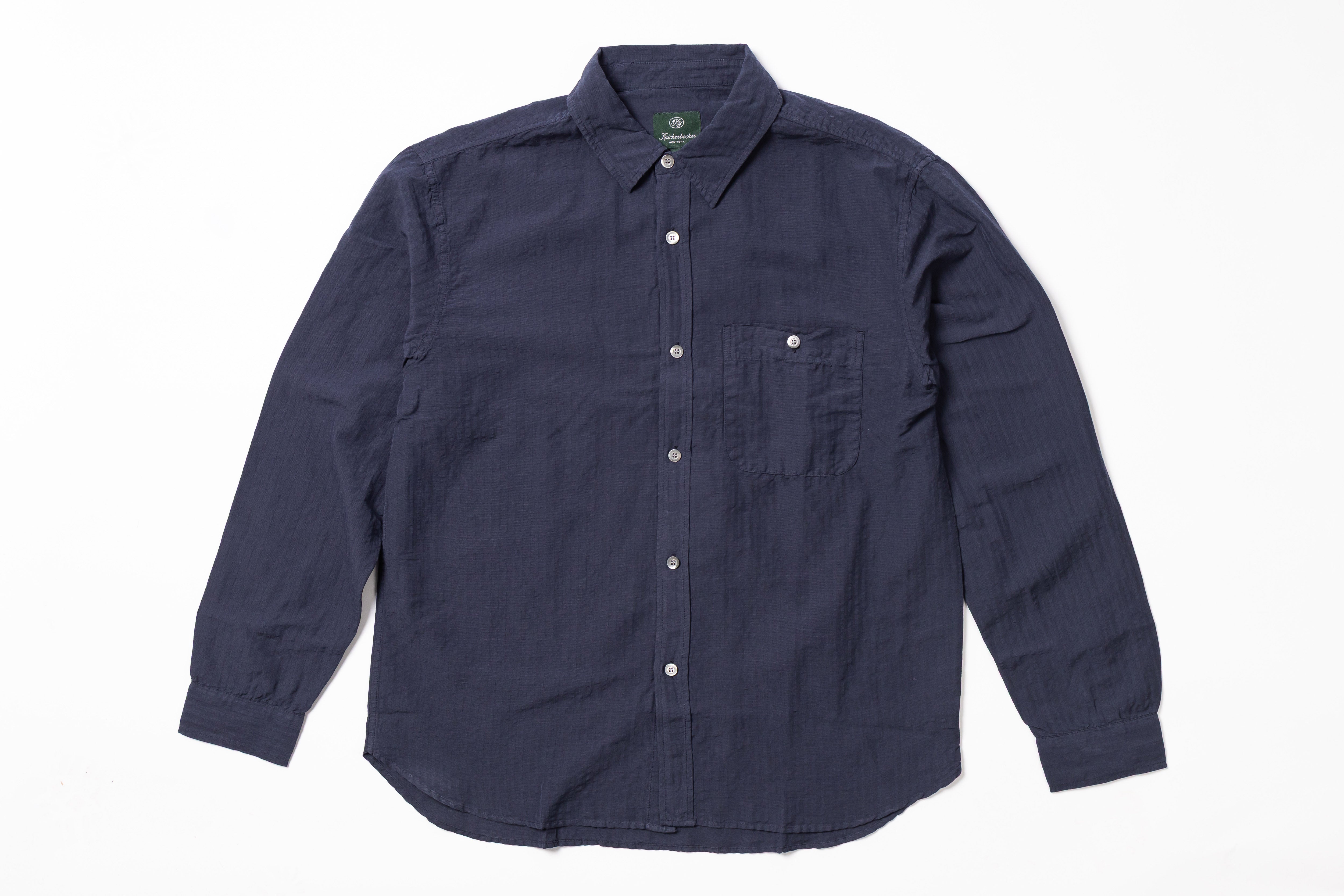 KNICKERBOCKER - Jones Cotton & Linen Shirt in Navy-1