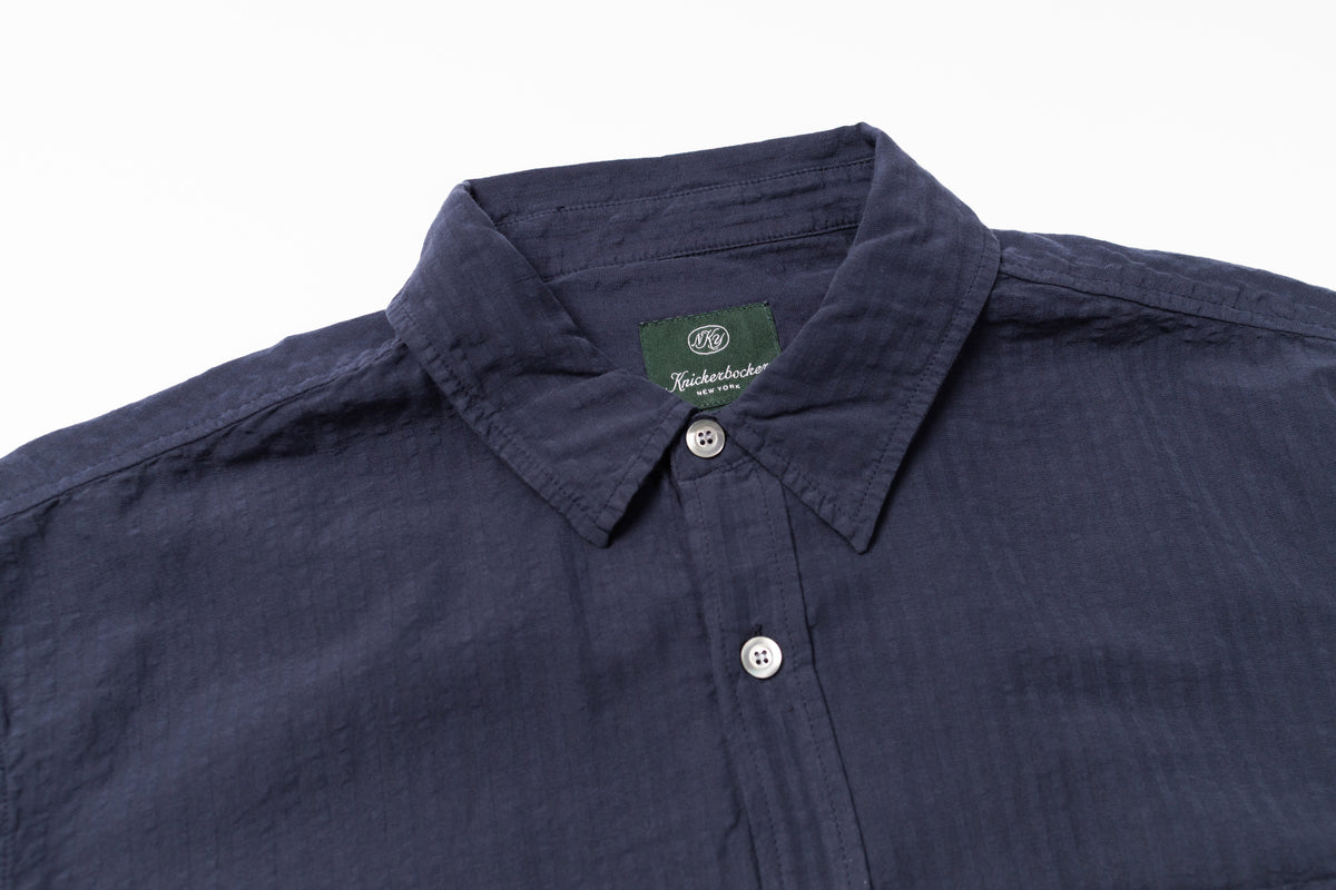 KNICKERBOCKER - Jones Cotton & Linen Shirt in Navy-3