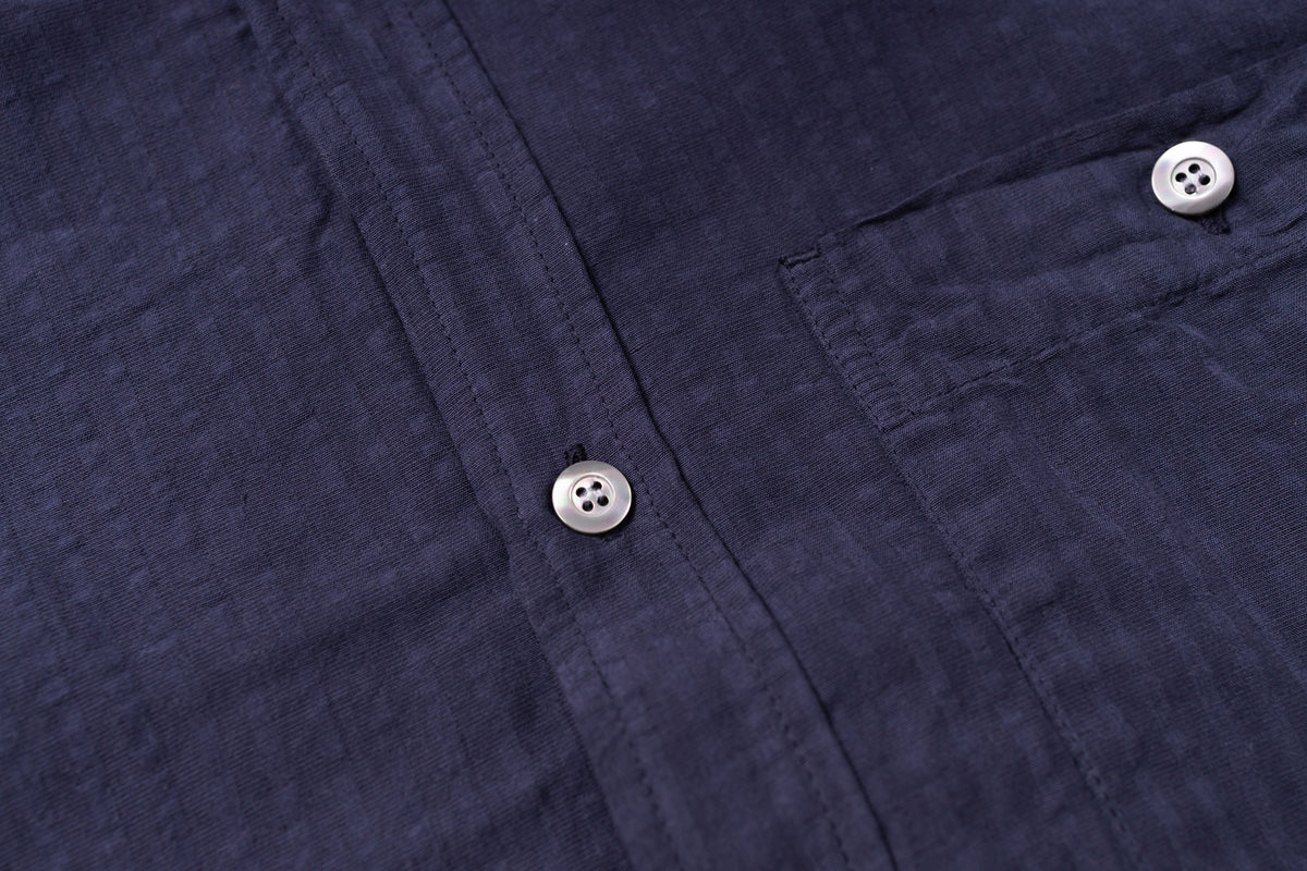 KNICKERBOCKER - Jones Cotton & Linen Shirt in Navy-4