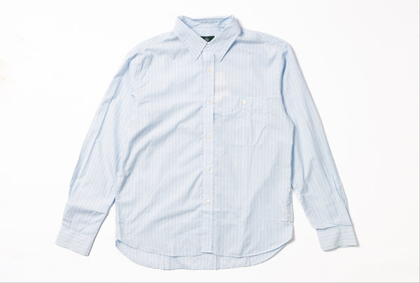 Light blue striped shirt on a white background