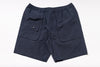 Navy blue shorts with a pocket on a white background