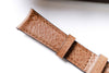 KUOE - Sombrero 90-011 Ivory Linen Textured Dial with Flat-Link Bracelet Leather strap view