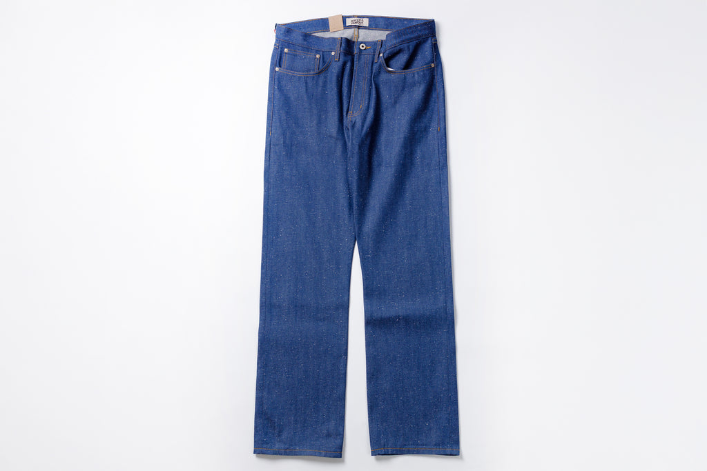 Pair of blue jeans on a white background