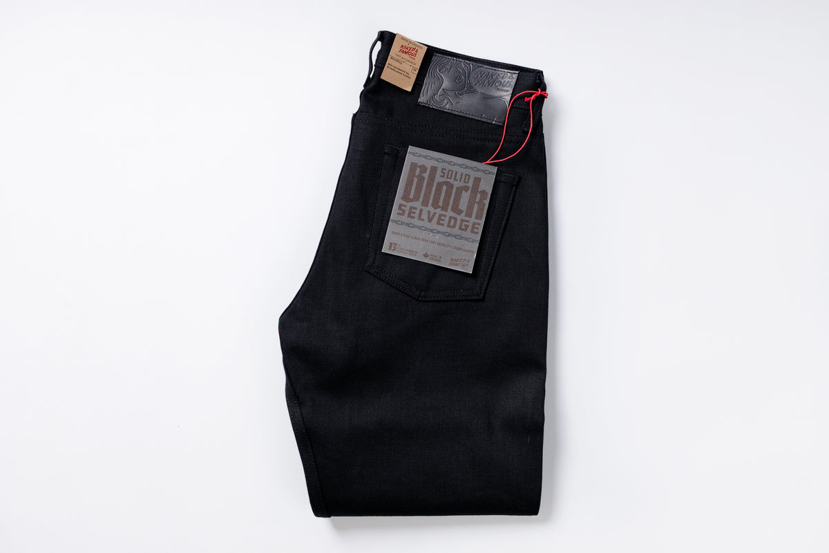 NAKED & FAMOUS DENIM- Weird Guy - Solid Black Selvedge
