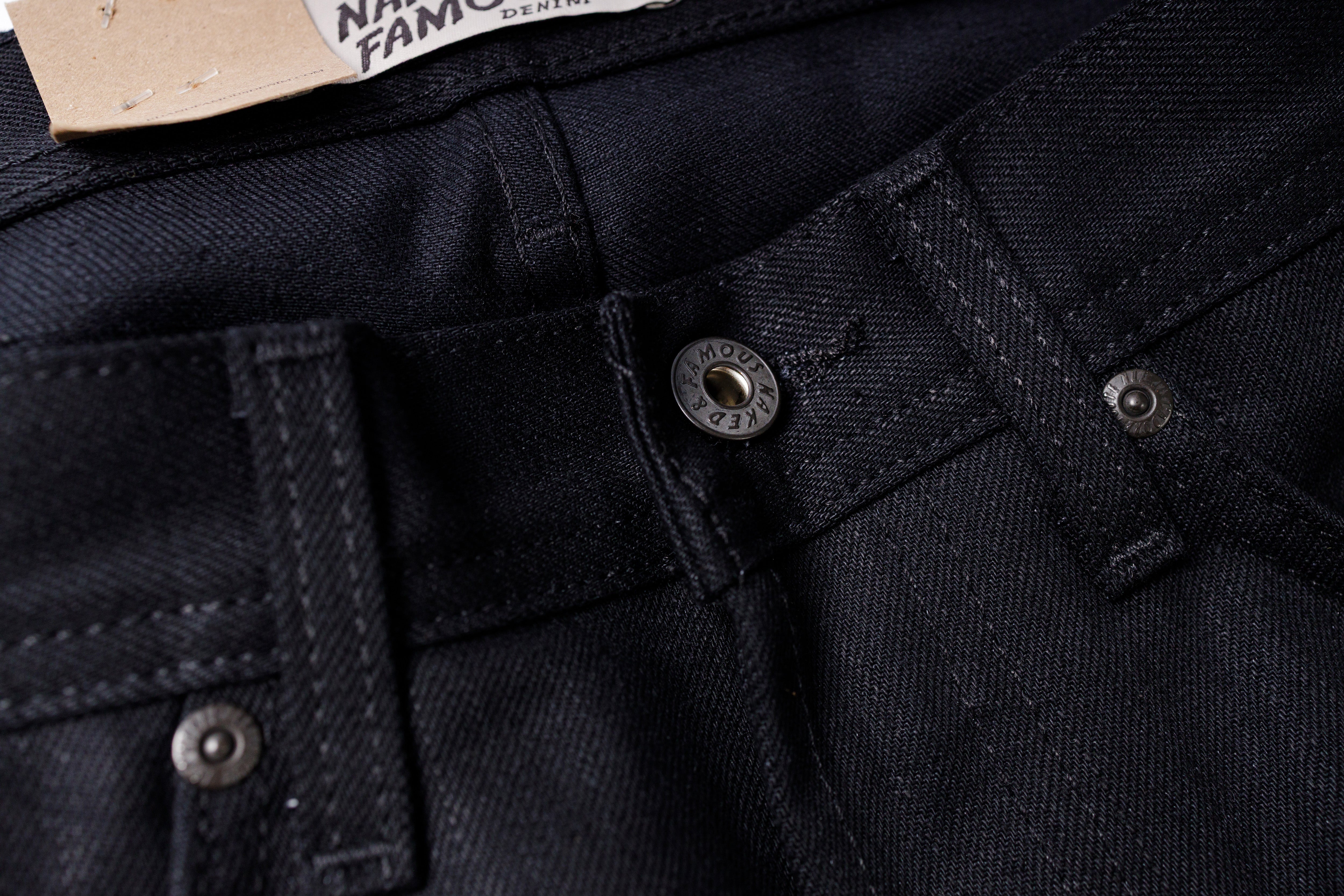 NAKED & FAMOUS DENIM- Weird Guy - Solid Black Selvedge-4
