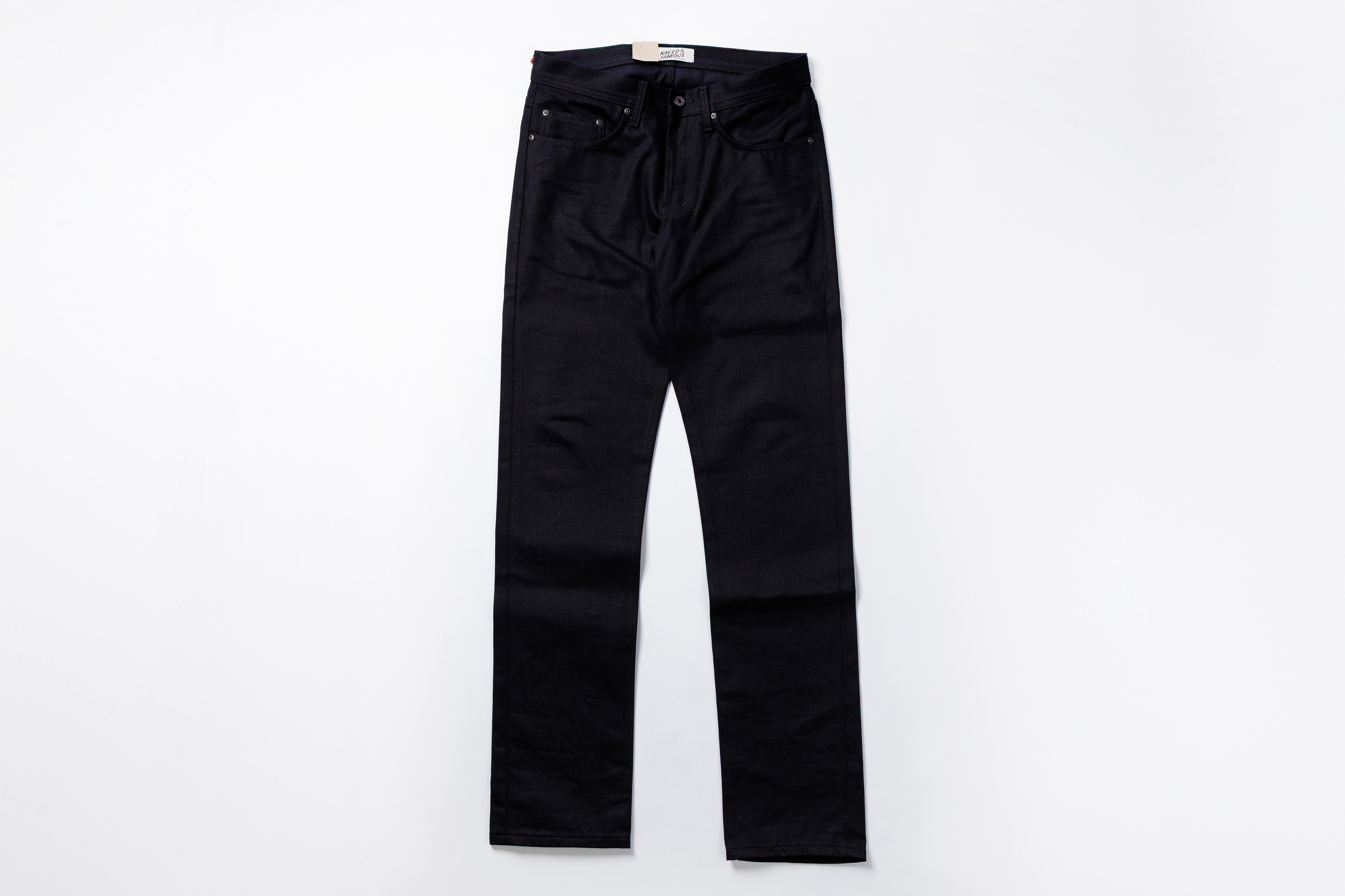 NAKED & FAMOUS DENIM- Weird Guy - Solid Black Selvedge-2