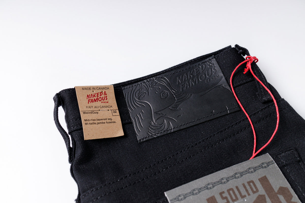 NAKED & FAMOUS DENIM- Weird Guy - Solid Black Selvedge-5