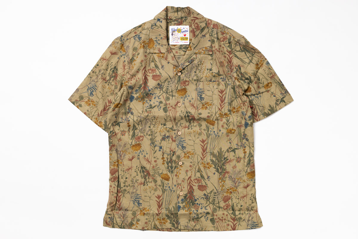 Floral patterned shirt on a white background