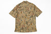 Short-sleeve shirt with a floral pattern on a white background