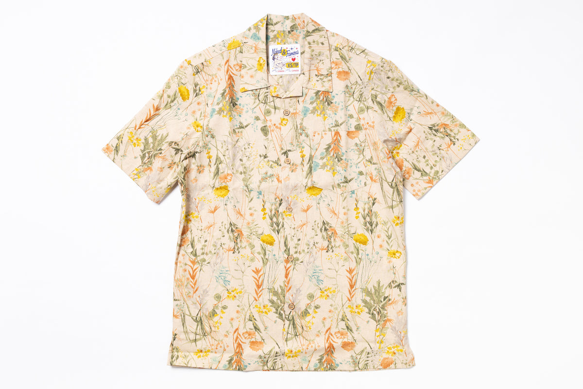 Floral patterned shirt on a white background