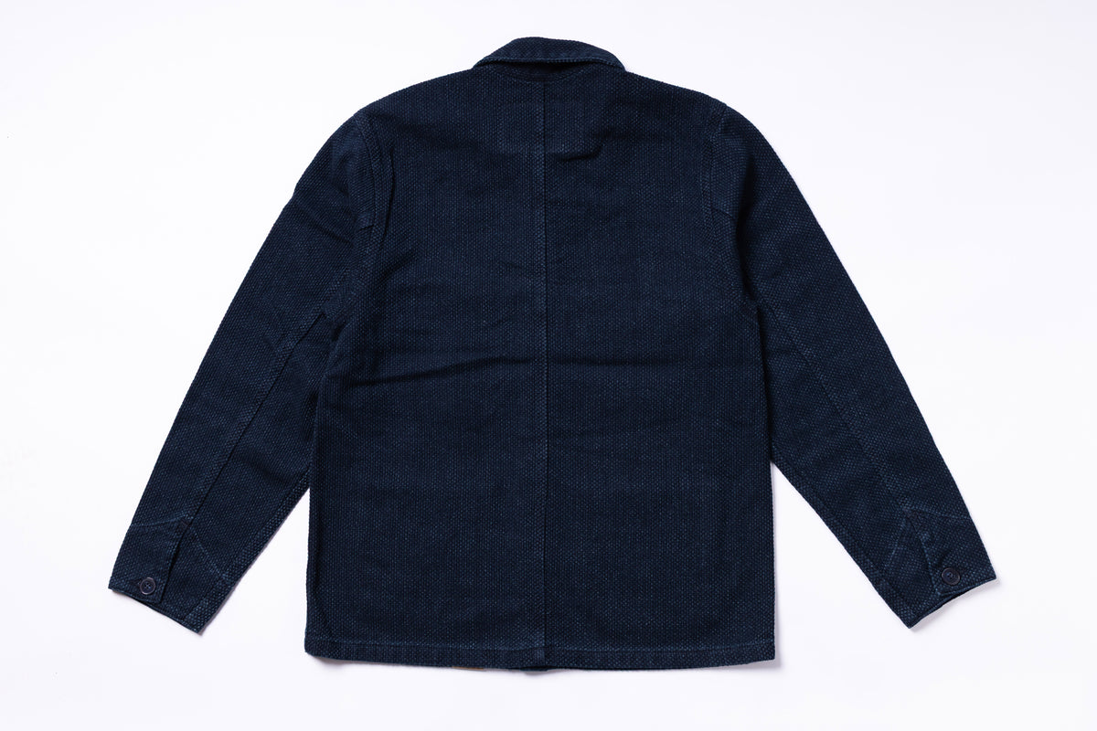 Navy blue jacket on a white background