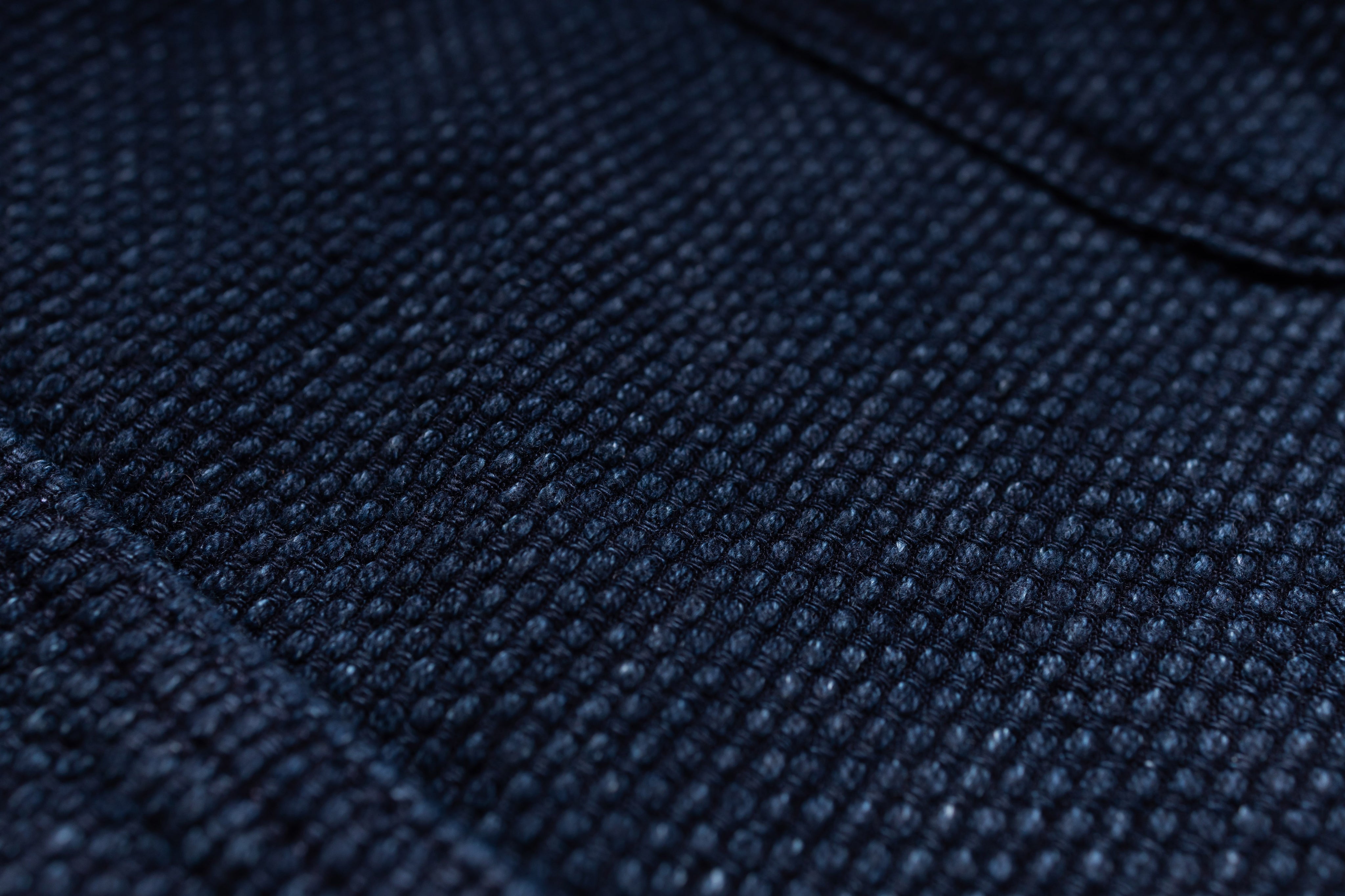 Close-up of dark blue fabric texture