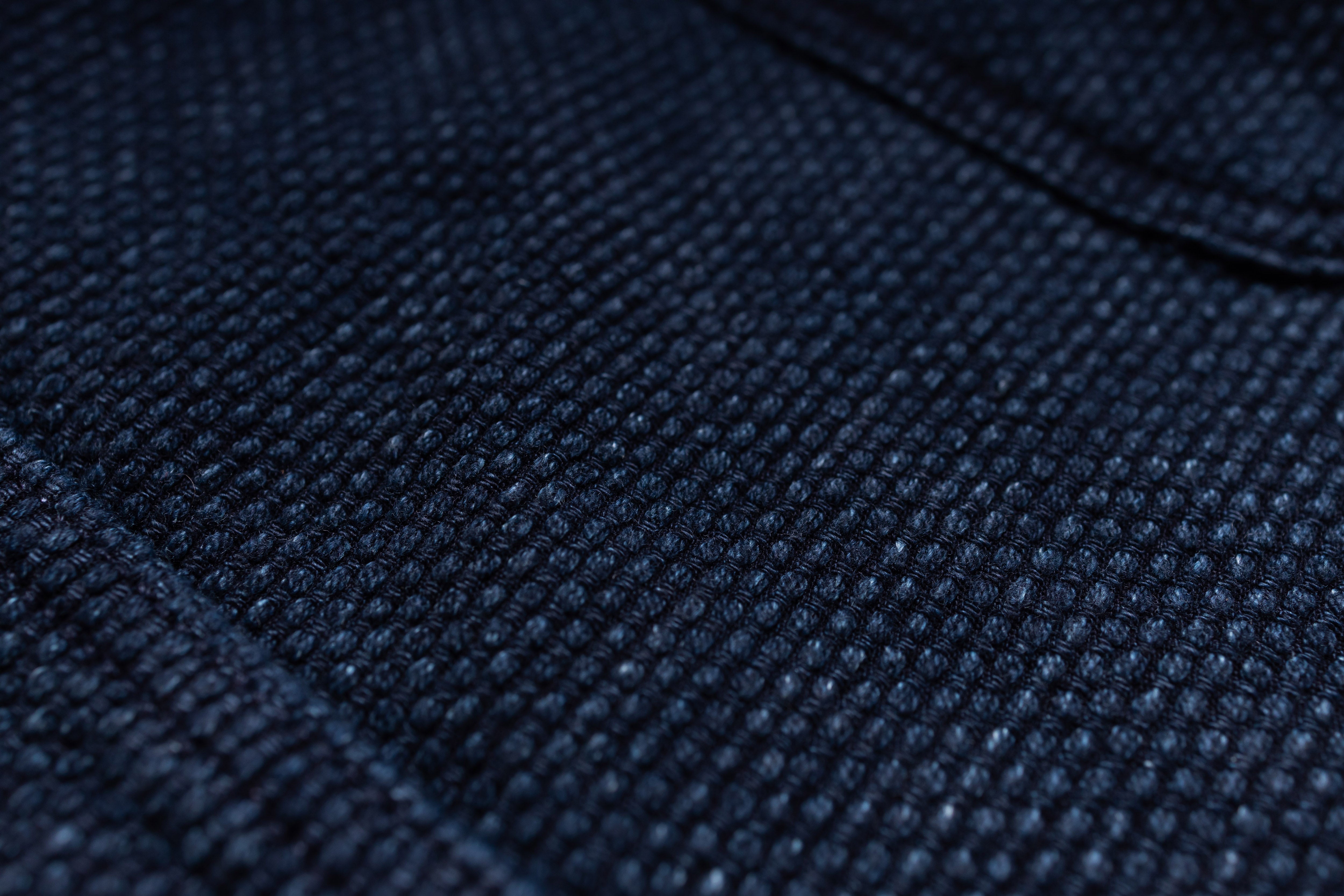 Close-up of dark blue fabric texture