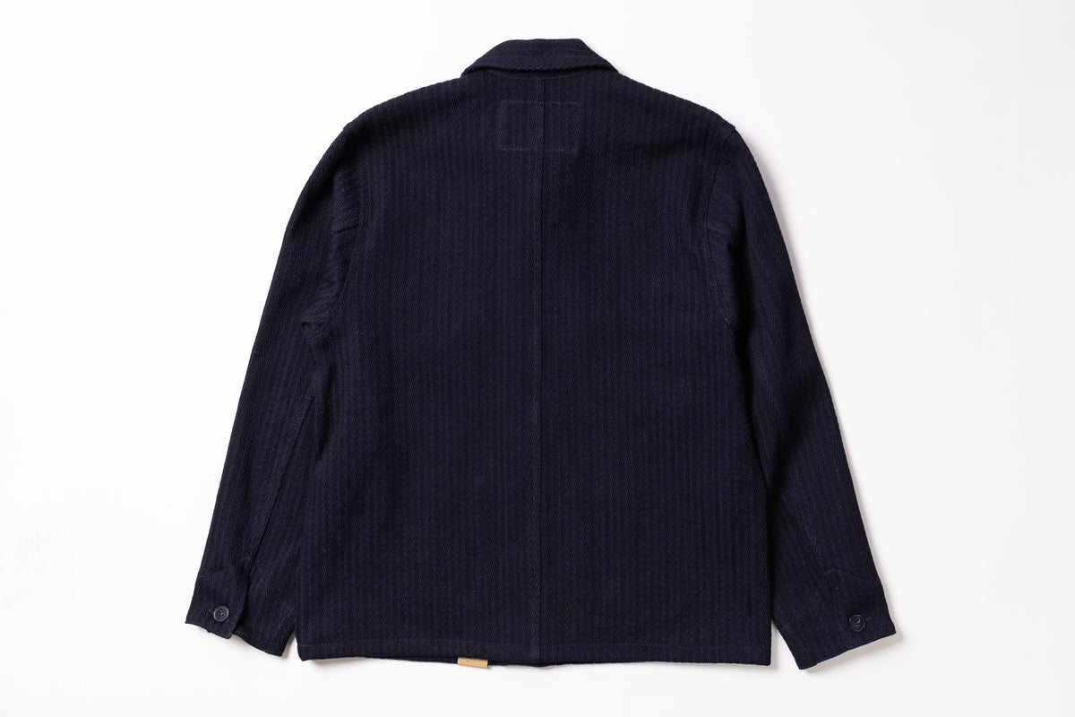 Dark blue jacket on a white background