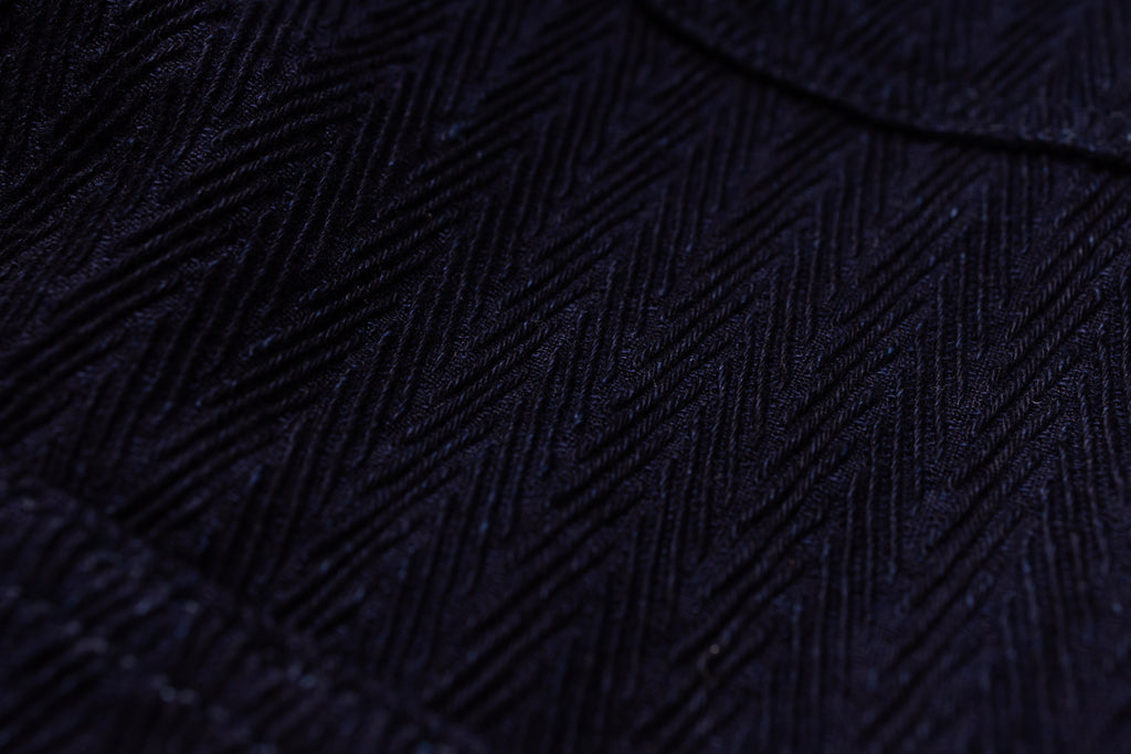 Close-up of a textured black fabric surface
